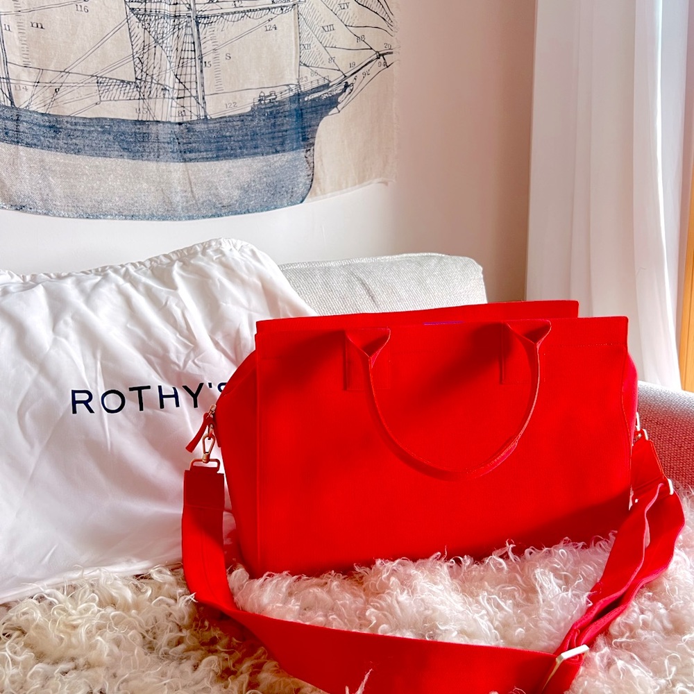 Rothy’s Overnighter bag RARE Tiger Red
